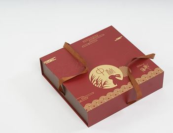 Czerwone luksusowe twarde kartonowe pudełka na prezenty Składane opakowanie czekoladowe
