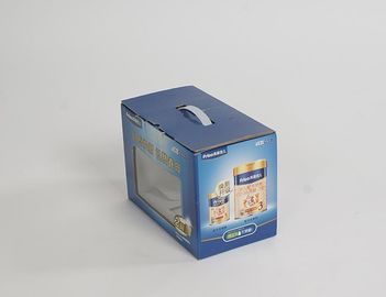 Pudełko z tektury falistej z matowym laminowaniem z okienkiem z PCV i plastikowym uchwytem
