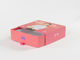 Różowe pudełka z szufladami z jedwabnym pasem z nadrukiem jednowarstwowe